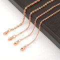Fashion Ladies Fine Chain Gold Plated Edelstahlschmuck Cross Chain O-Chain Halskette mit Anhänger 1,5/2/2,5/3,2 mm